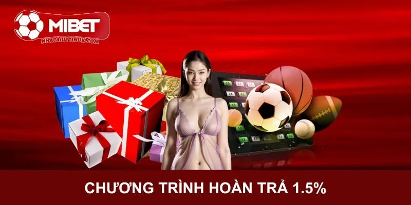 Chương trình hoàn trả 1.5% cũng vô cùng hot tại Mibet